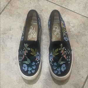 Keds Women's Black and Blue Floral Sneakers